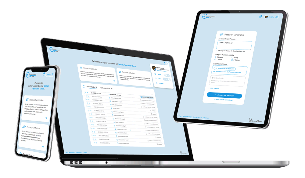 Various end devices with Secure Password Share move in the air